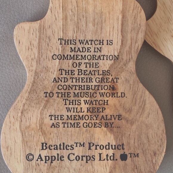 The Beatles Watch in wooden guitar case Apple Stainless Japan 9" Collectible - Picture 6 of 16